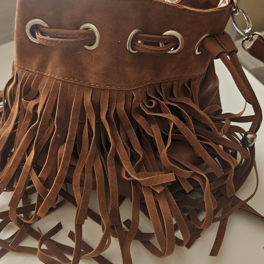 Rue21 Tan Fringe Shoulder Bag